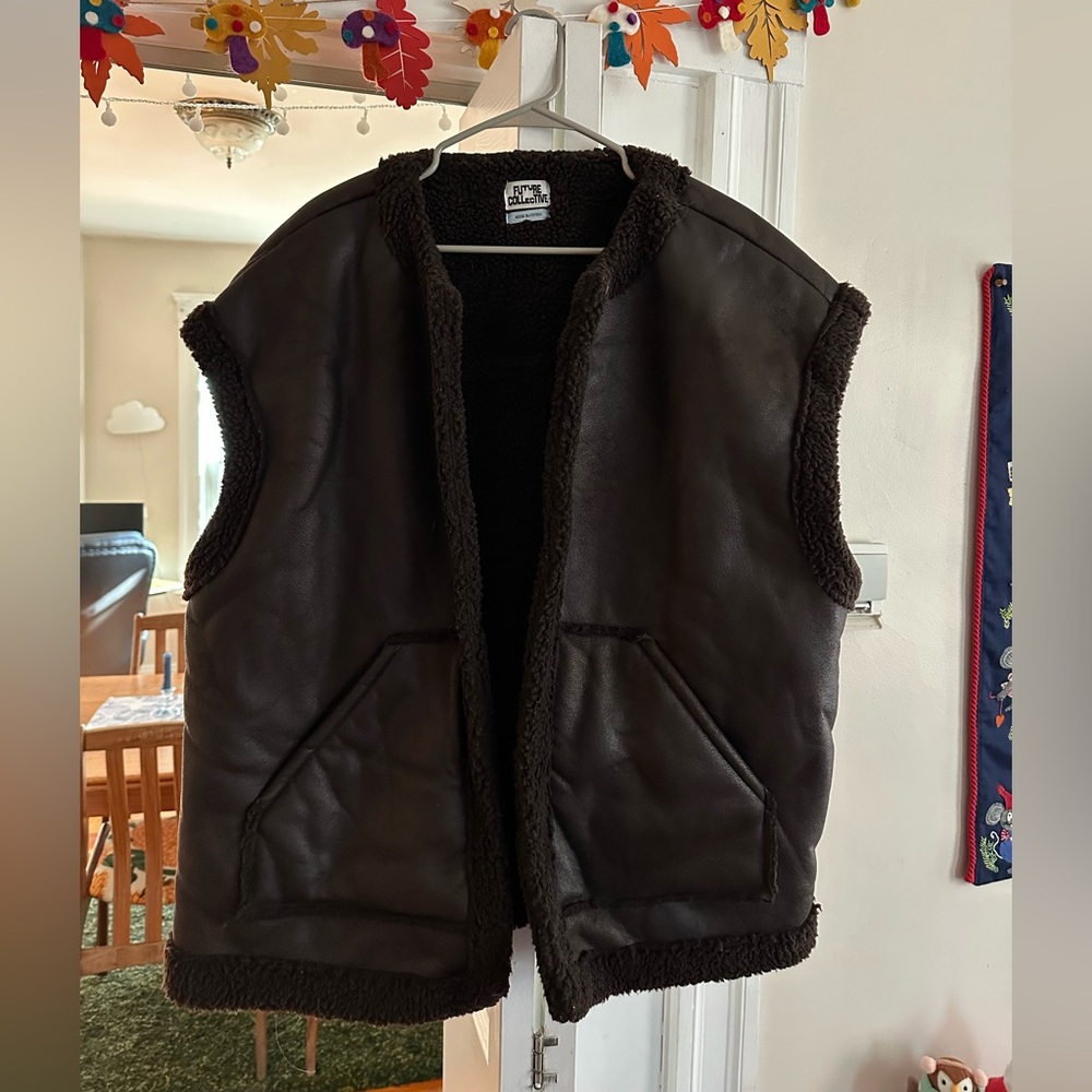 Women's Brown Shearling Vest